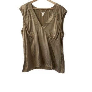 Old Navy Women's Beige Tank Top 100%Silk